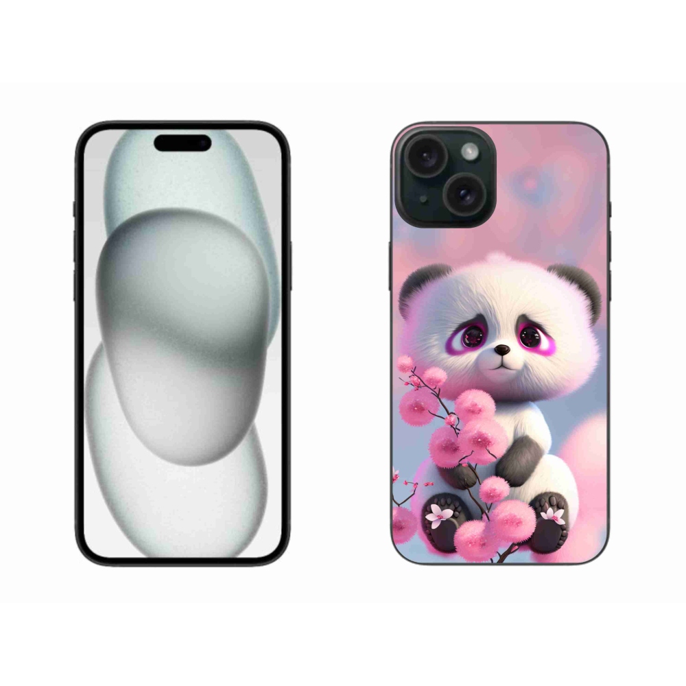 Gélový kryt mmCase na iPhone 15 Plus - roztomilá panda 1