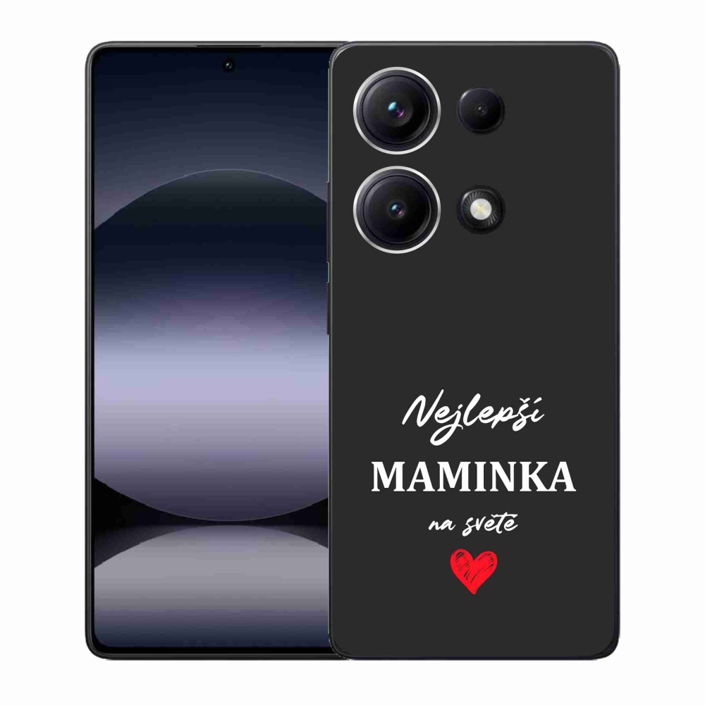 Gélový kryt mmCase na Xiaomi Redmi Note 14S - najlepšia mamička 1 čierne pozadie