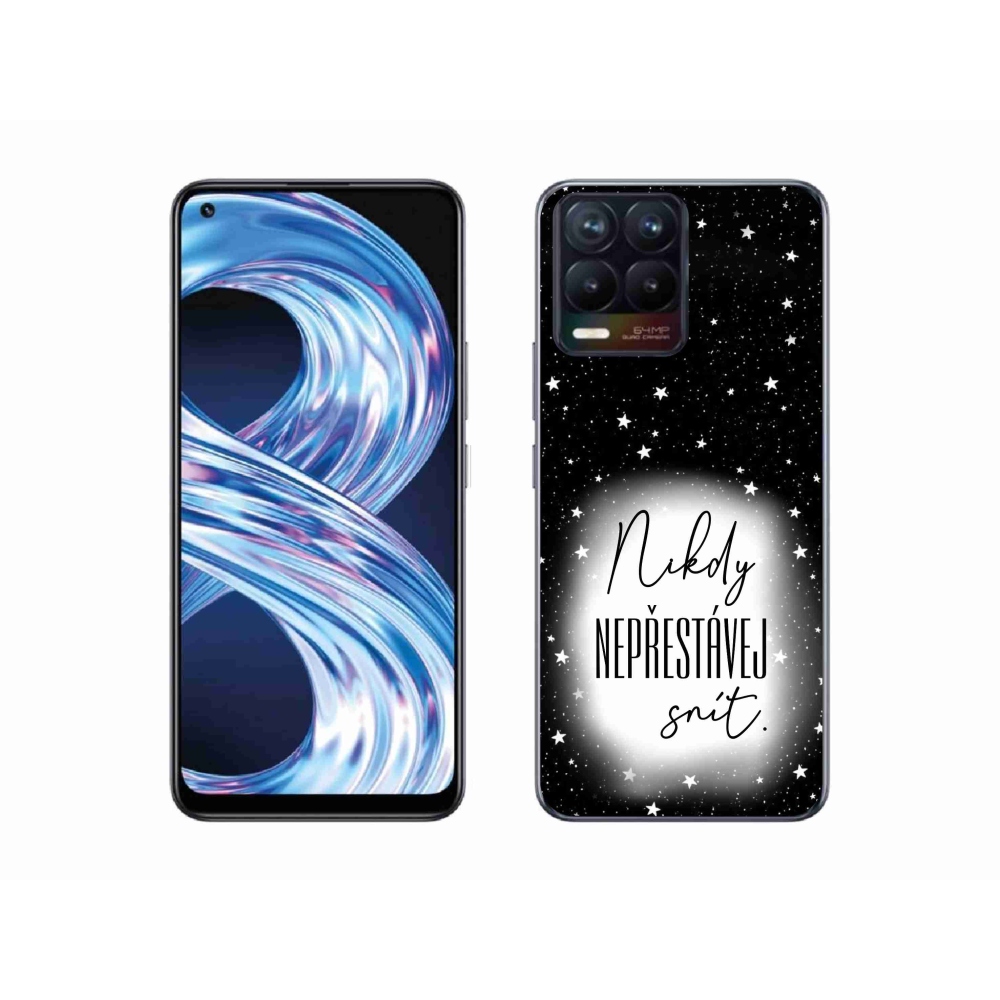 Gélový kryt mmCase na Realme 8 4G - citát 1 bieločierne pozadie