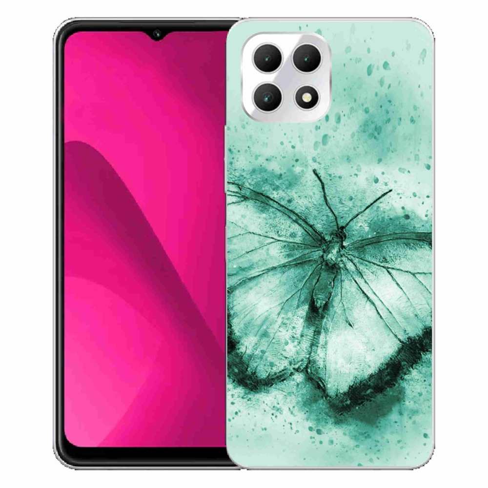 Gélový kryt mmCase na T-Mobile T Phone 2 - zelený motýľ