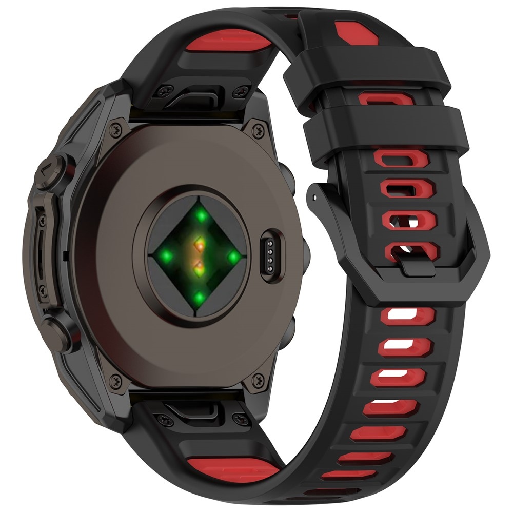 Scheme silikónový remienok 22mm na Garmin Fenix ​​8 Pro 47mm/Fenix ​​8 47mm - čierny/červený