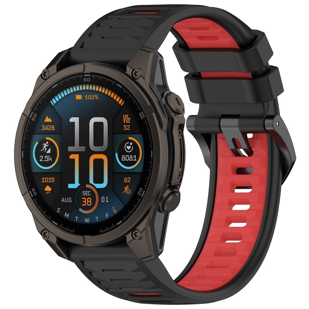 Scheme silikónový remienok 22mm na Garmin Fenix ​​8 Pro 47mm/Fenix ​​8 47mm - čierny/červený