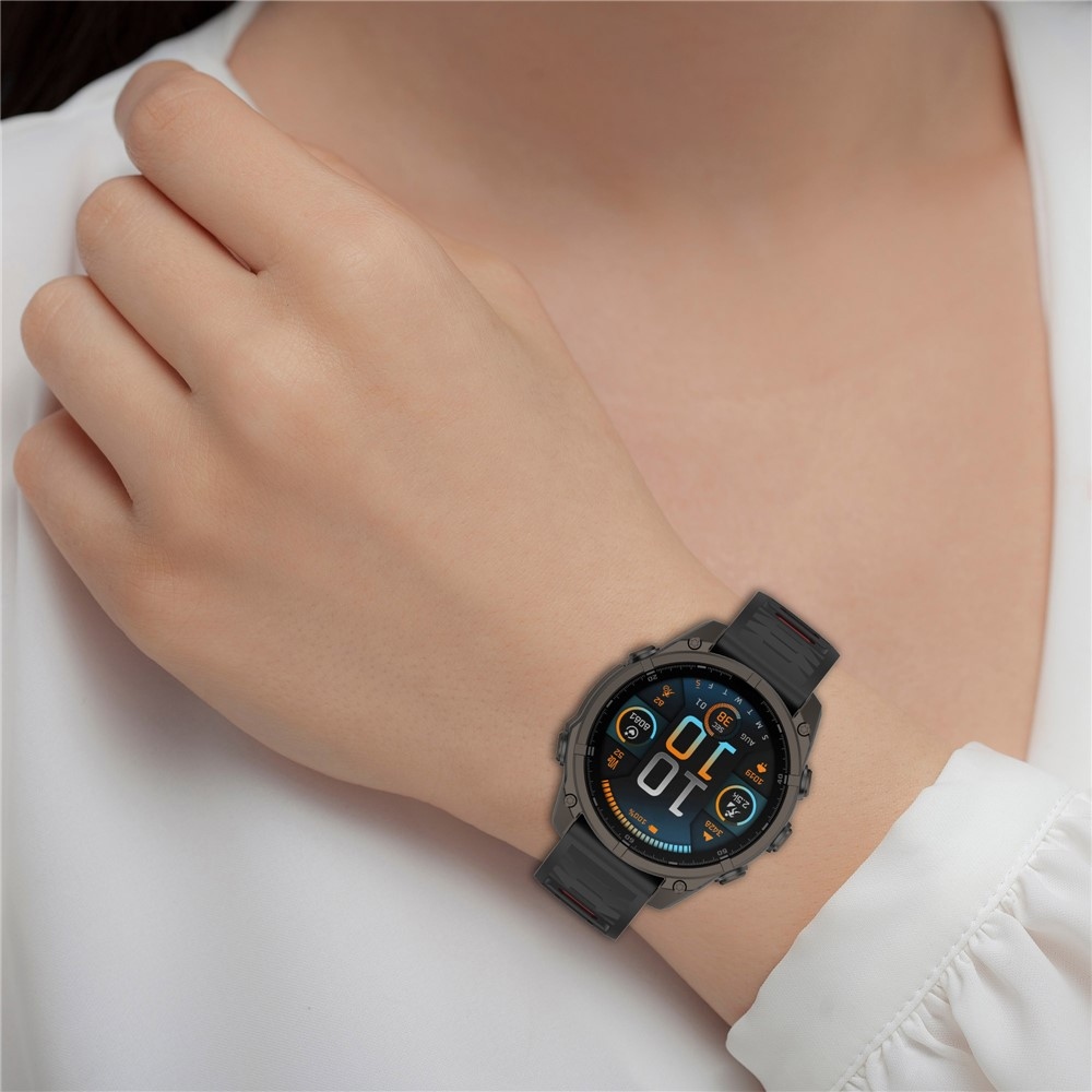 Scheme silikónový remienok 22mm na Garmin Fenix ​​8 Pro 47mm/Fenix ​​8 47mm - čierny/červený