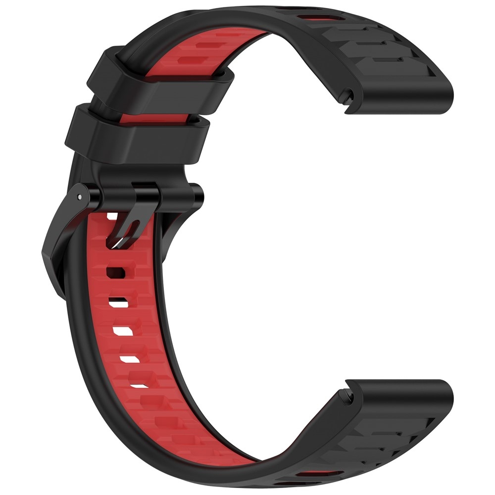 Scheme silikónový remienok 22mm na Garmin Fenix ​​8 Pro 47mm/Fenix ​​8 47mm - čierny/červený
