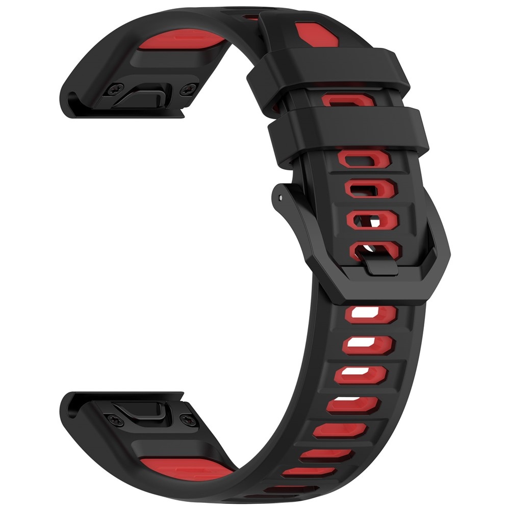 Scheme silikónový remienok 22mm na Garmin Fenix ​​8 Pro 47mm/Fenix ​​8 47mm - čierny/červený