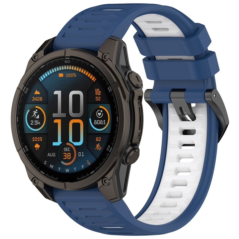 Scheme silikónový remienok 22mm na Garmin Fenix ​​8 Pro 47mm/Fenix ​​8 47mm - modrý/biely