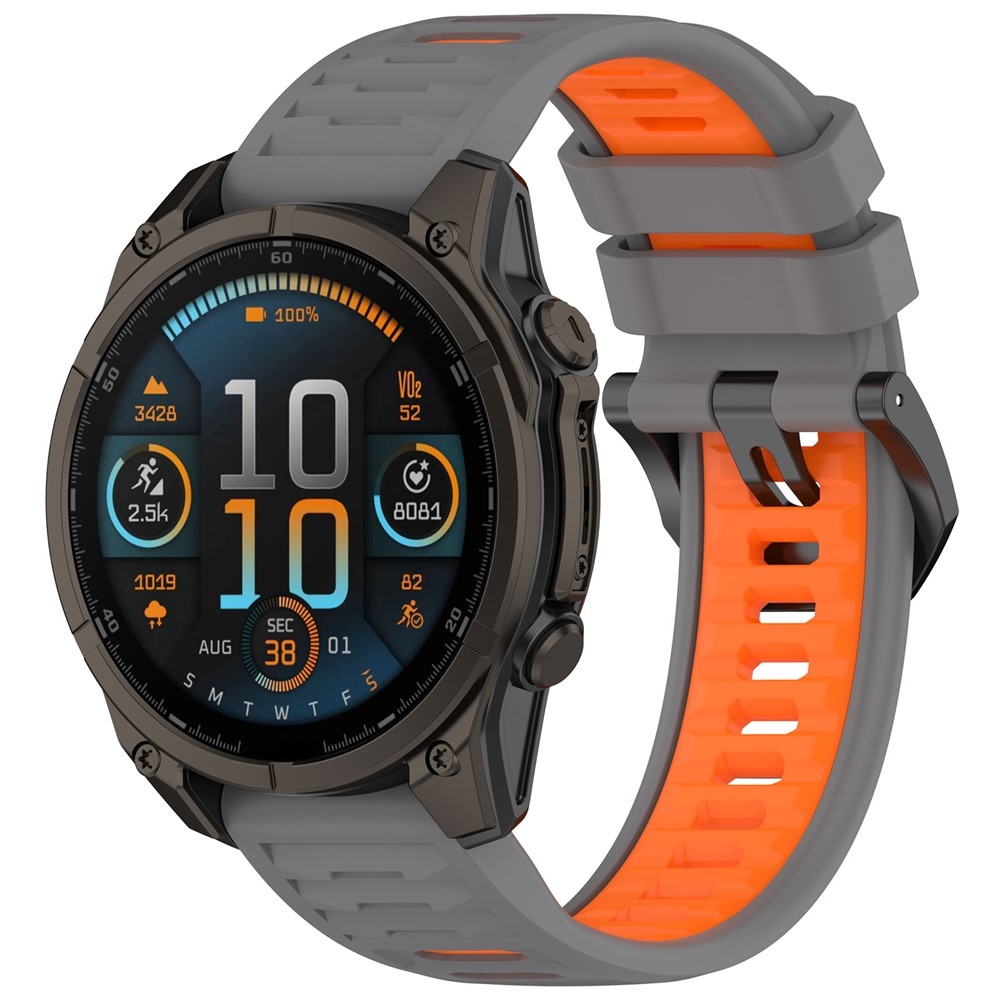 Scheme silikónový remienok 22mm na Garmin Fenix ​​8 Pro 47mm/Fenix ​​8 47mm - šedý/oranžový