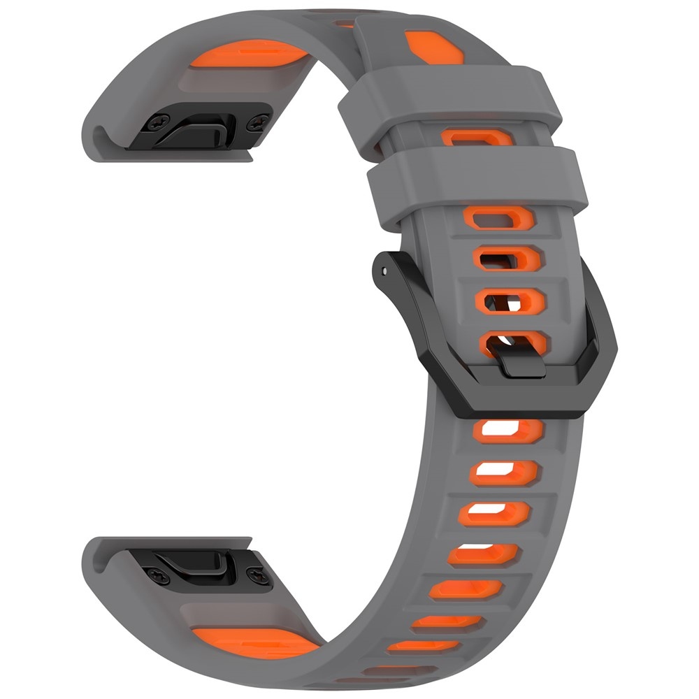 Scheme silikónový remienok 22mm na Garmin Fenix ​​8 Pro 47mm/Fenix ​​8 47mm - šedý/oranžový