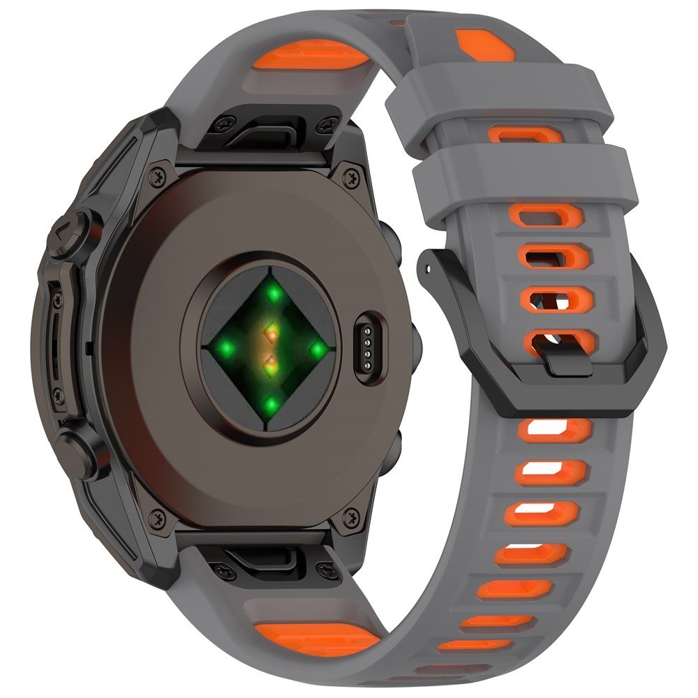 Scheme silikónový remienok 22mm na Garmin Fenix ​​8 Pro 47mm/Fenix ​​8 47mm - šedý/oranžový