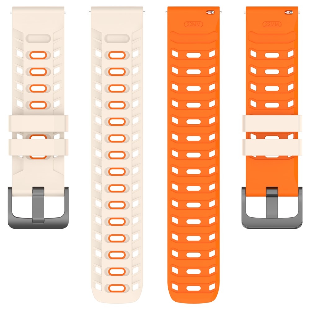 Scheme silikónový remienok 22mm na Garmin Forerunner 970/Forerunner 570 47mm/265 - béžový/oranžový