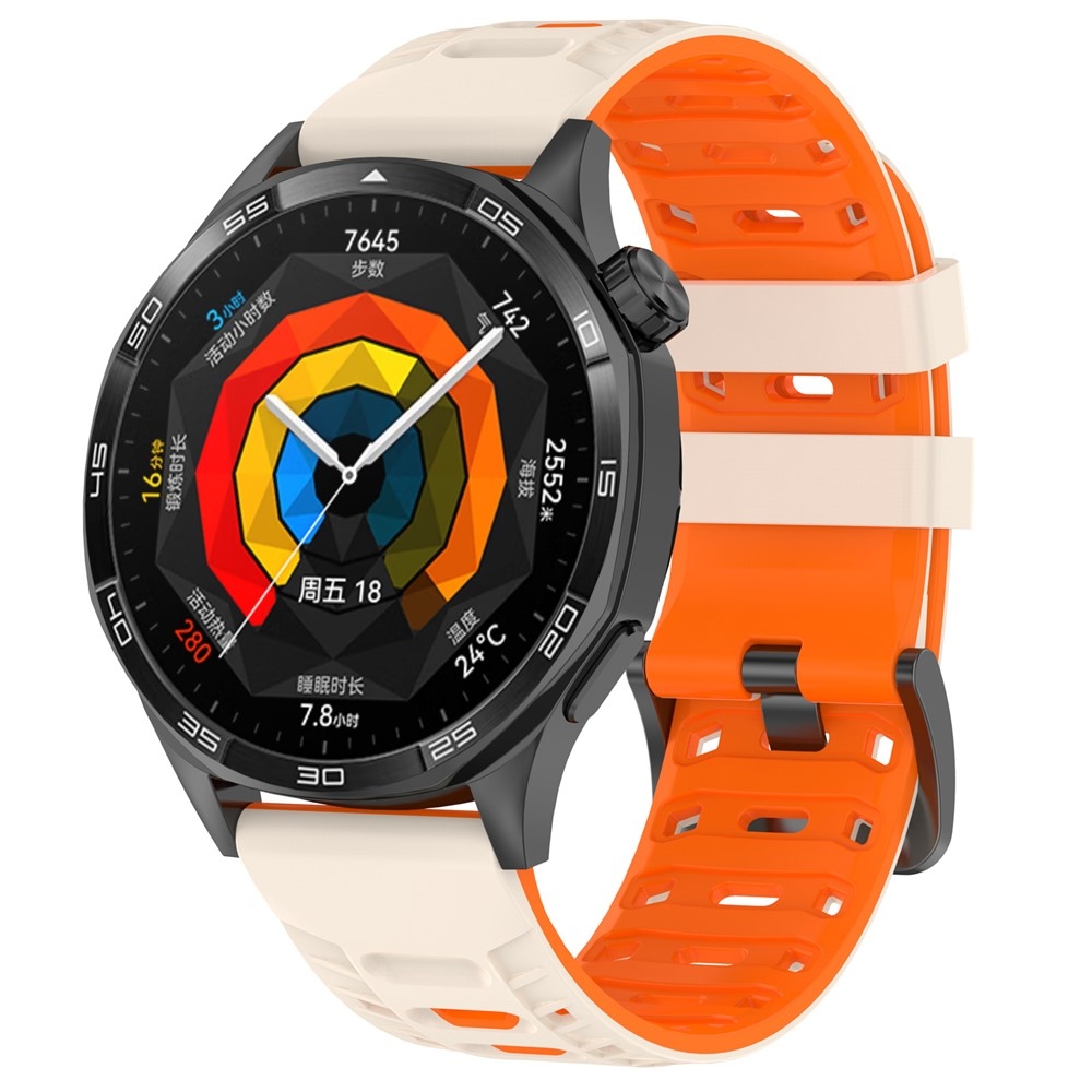 Scheme silikónový remienok 22mm na Garmin Forerunner 970/Forerunner 570 47mm/265 - béžový/oranžový