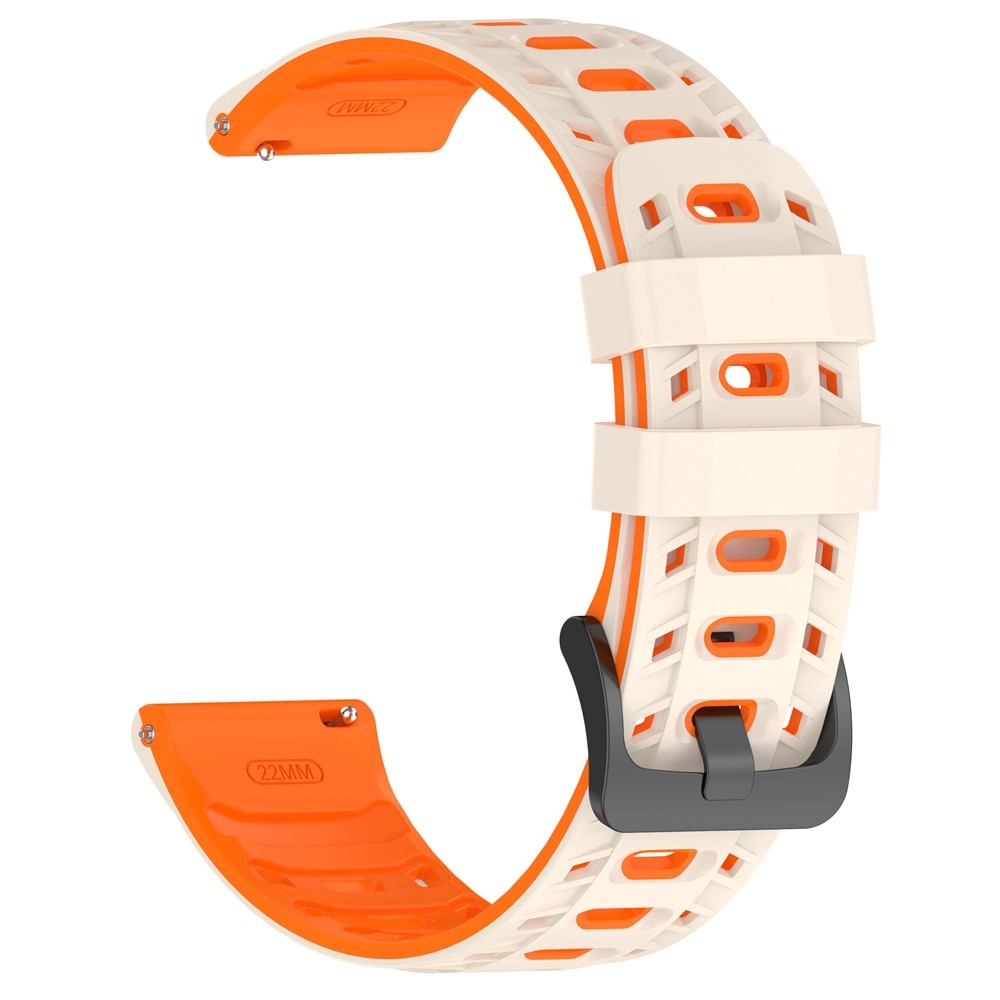 Scheme silikónový remienok 22mm na Garmin Forerunner 970/Forerunner 570 47mm/265 - béžový/oranžový
