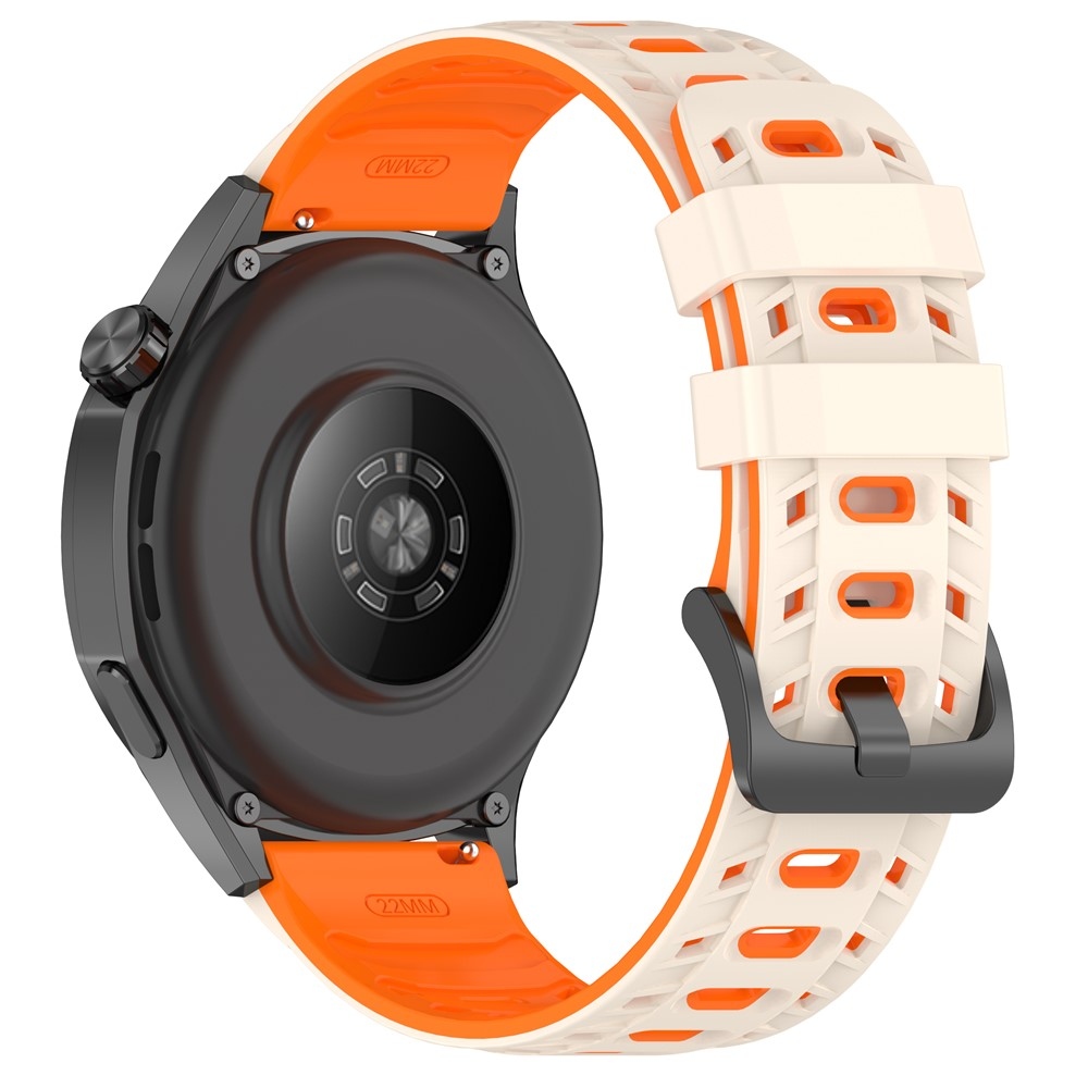 Scheme silikónový remienok 22mm na Garmin Forerunner 970/Forerunner 570 47mm/265 - béžový/oranžový
