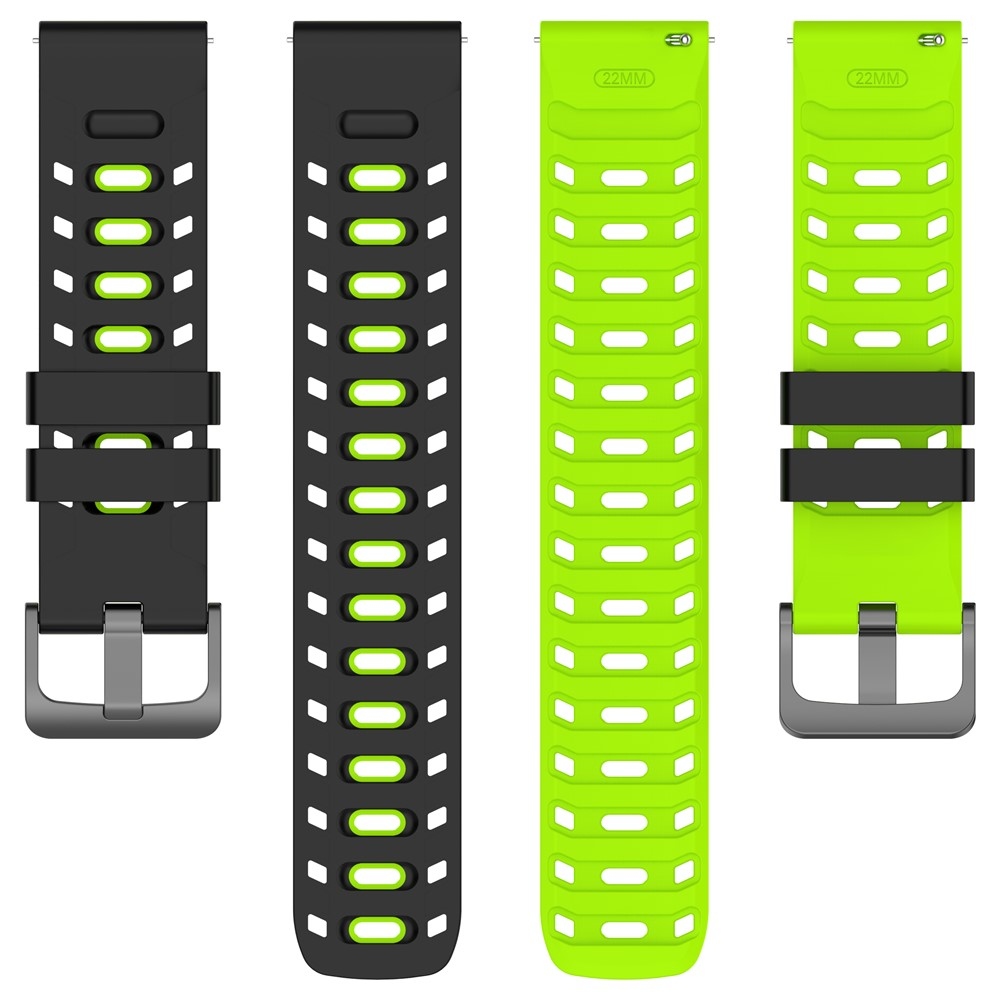 Scheme silikónový remienok 22mm na Garmin Forerunner 970/Forerunner 570 47mm/265 - čierny/zelený