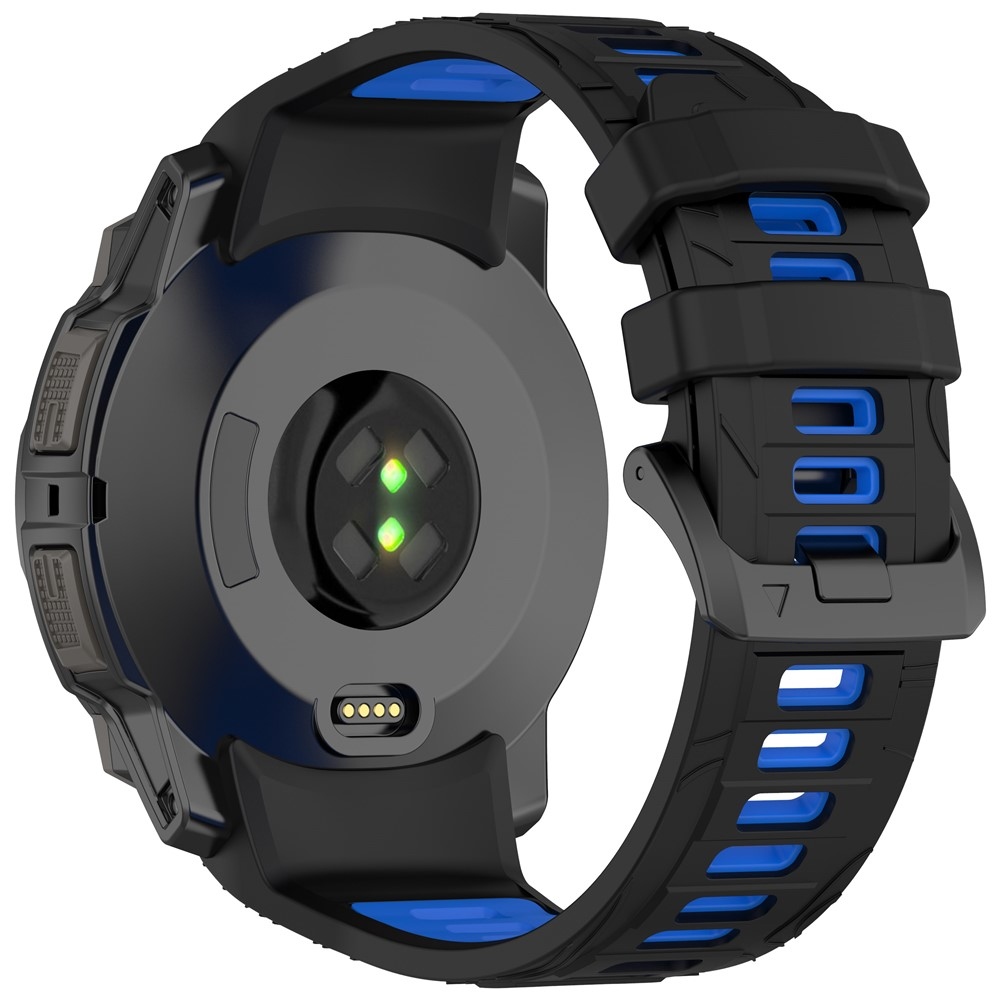 Scheme silikónový remienok 22mm na Garmin Instinct 3 45mm/Instinct 3 Solar 45mm - čierny/modrý