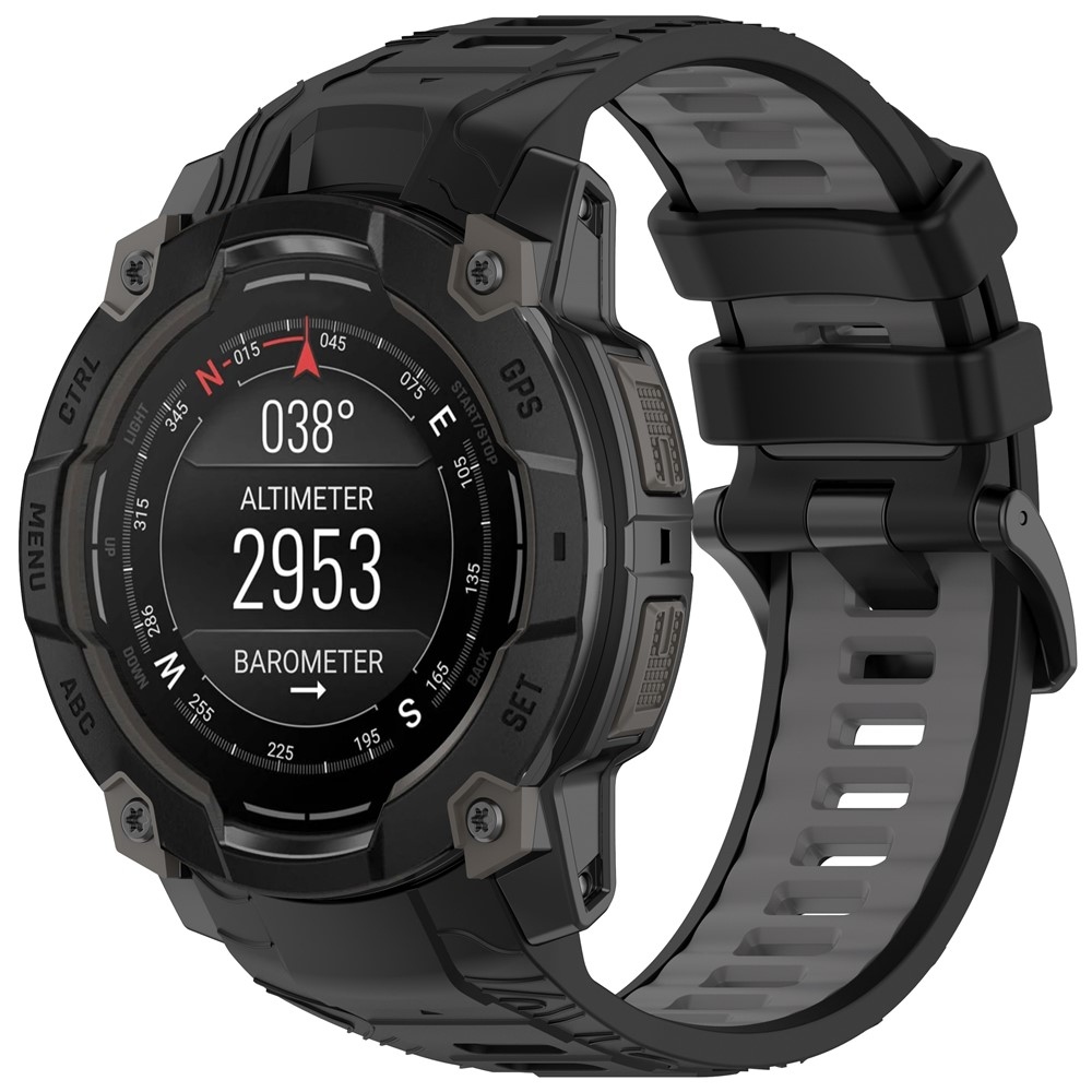 Scheme silikónový remienok 22mm na Garmin Instinct 3 45mm/Instinct 3 Solar 45mm - čierny/sivý