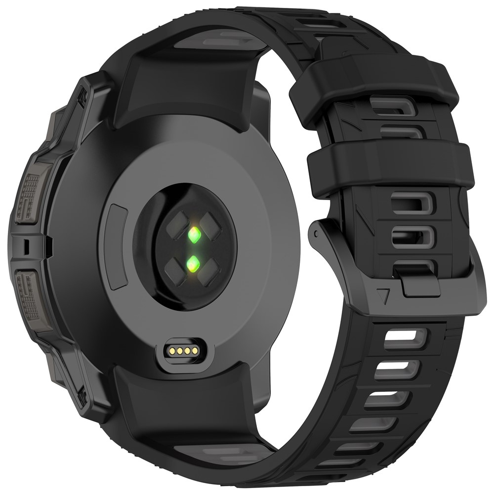 Scheme silikónový remienok 22mm na Garmin Instinct 3 45mm/Instinct 3 Solar 45mm - čierny/sivý