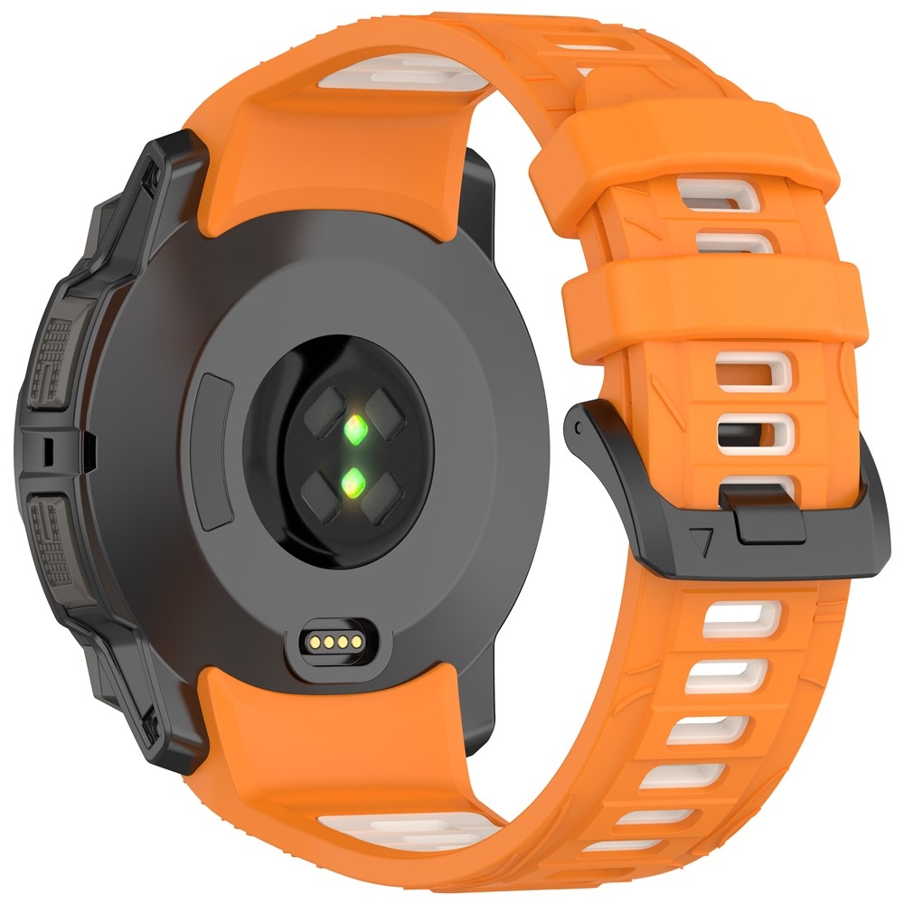 Scheme silikónový remienok 22mm na Garmin Instinct 3 45mm/Instinct 3 Solar 45mm - oranžový/béžový