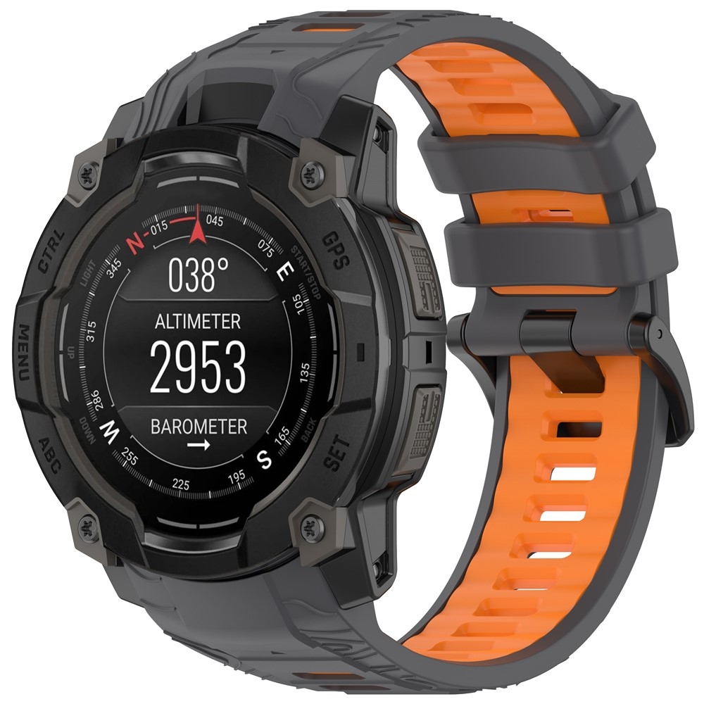 Scheme silikónový remienok 22mm na Garmin Instinct 3 45mm/Instinct 3 Solar 45mm - šedý/oranžový