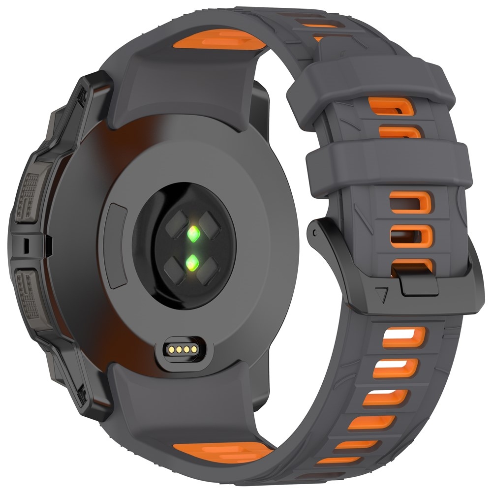 Scheme silikónový remienok 22mm na Garmin Instinct 3 45mm/Instinct 3 Solar 45mm - šedý/oranžový