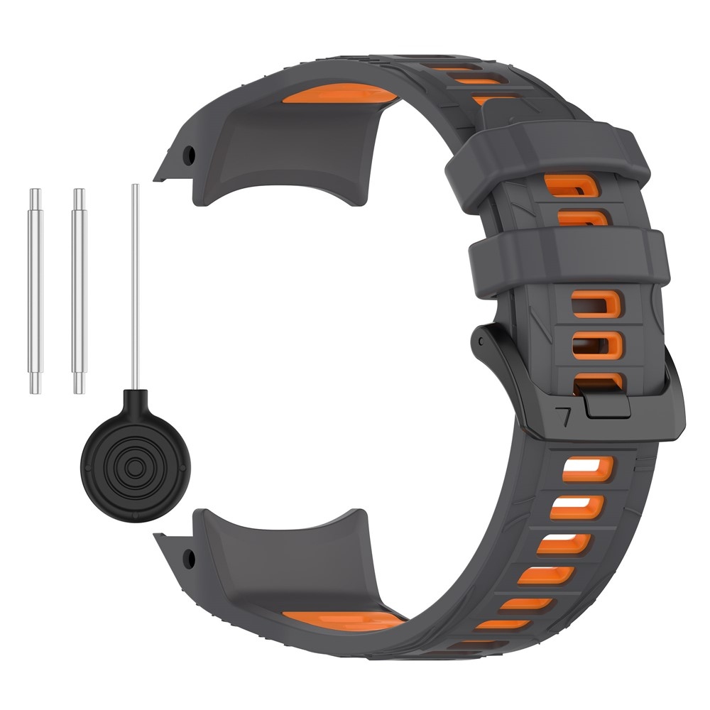 Scheme silikónový remienok 22mm na Garmin Instinct 3 45mm/Instinct 3 Solar 45mm - šedý/oranžový