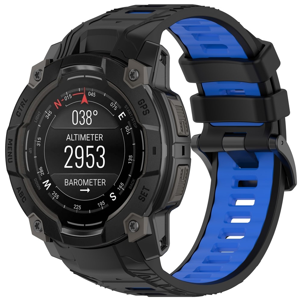 Scheme silikónový remienok 26mm na Garmin Instinct 3 50mm/Instinct 3 Solar 50mm - čierny/modrý