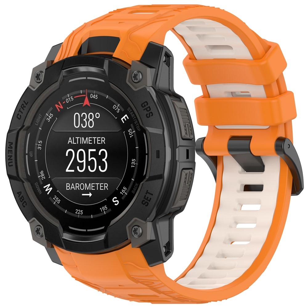 Scheme silikónový remienok 26mm na Garmin Instinct 3 50mm/Instinct 3 Solar 50mm - oranžový/béžový