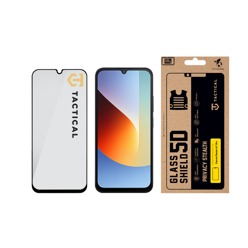 Taktické sklo Privacy Stealth 5D pre Xiaomi Redmi A7 Pro – čierne