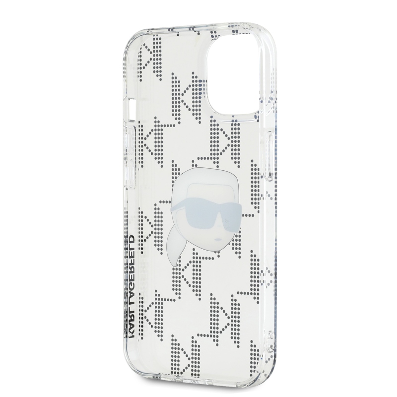 Karl Lagerfeld IML Electroplated Karl Head Zadný Kryt pre iPhone 15 Transparent