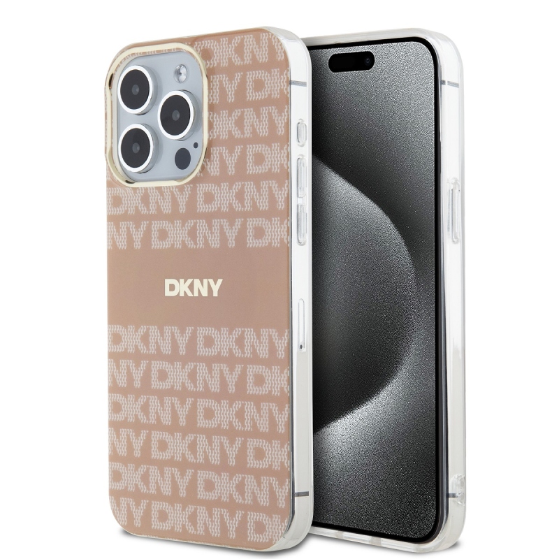 DKNY PC/TPU Repeat Pattern Tonal Stripe Magsafe Zadný Kryt pre iPhone 15 Pro Max Pink