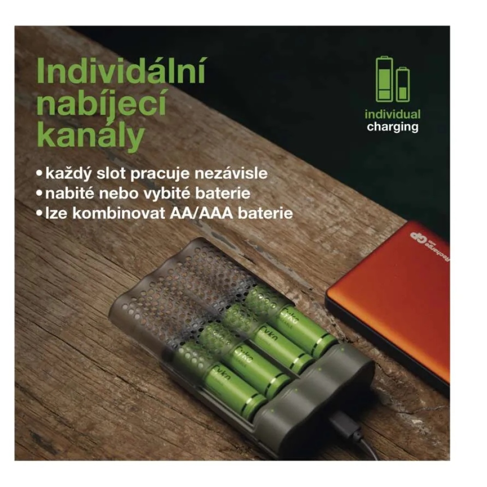 Nabíjačka batérií GP Speed ​​M451 + 4× AA ReCyko 2700