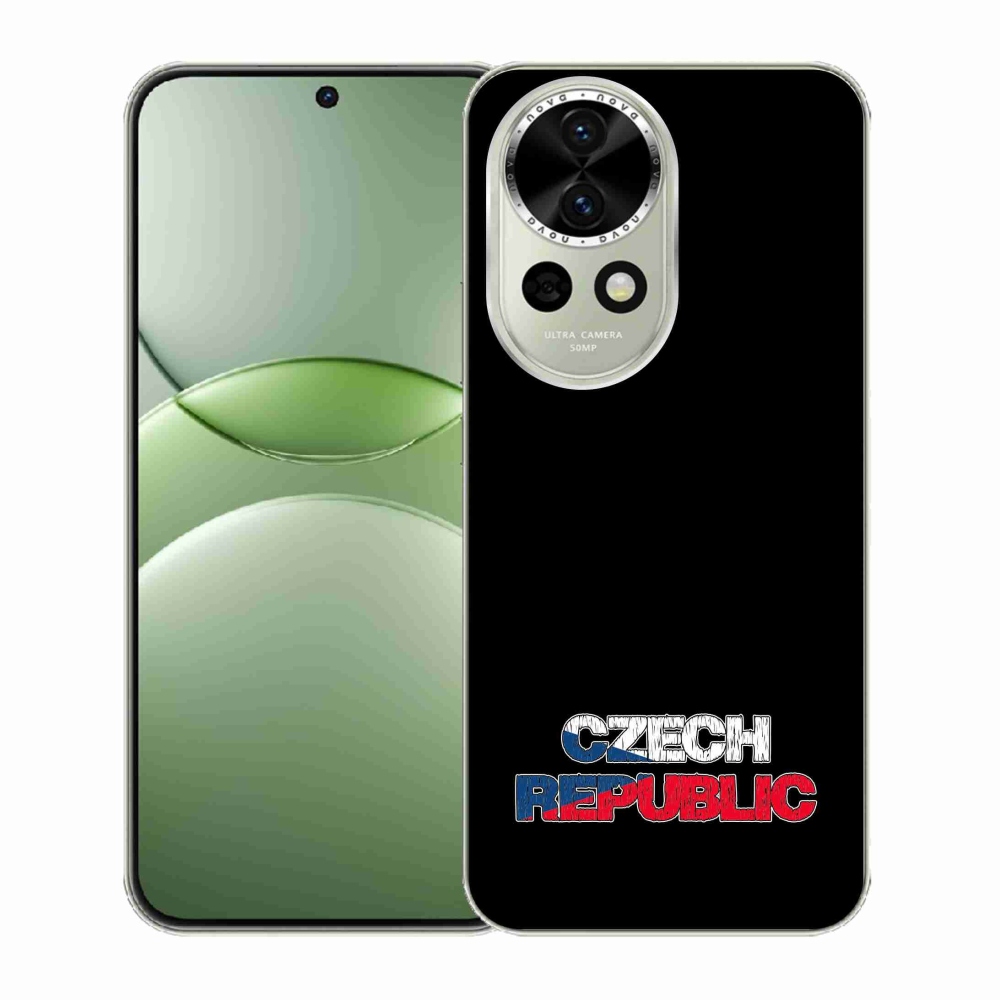 Gélový kryt mmCase na Huawei Nova 13 5G - Czech Republic čierne pozadie