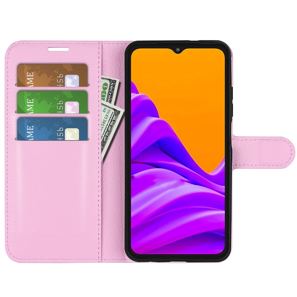 Litchi knižkové púzdro na Samsung Galaxy Xcover 7 Pro - ružové