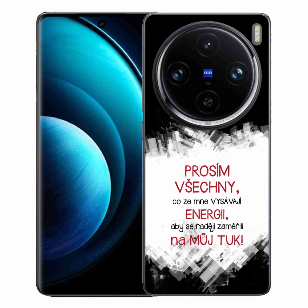 Gélový kryt mmCase na Vivo X100 Pro 5G - vtipný text 1 červený