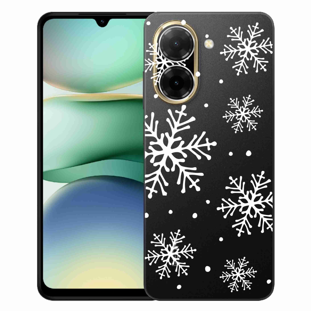 Gélový kryt mmCase na Xiaomi Redmi A5 (171.7x77.8x8.3mm) - biele vločky na priehľadnom pozadí