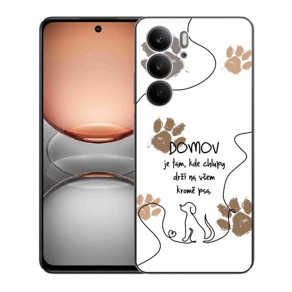 Gélový kryt mmCase na Realme C75 - psí motív biele pozadie