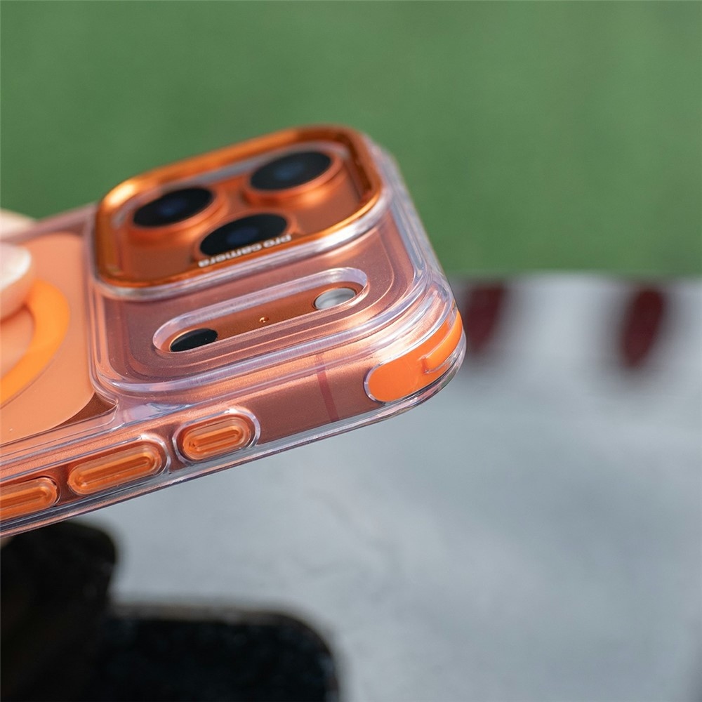 Seamle gélový kryt s pevným chrbtom a MagSafe + šnúrka na iPhone 18 Pro Max/17 Pro Max - oranžový