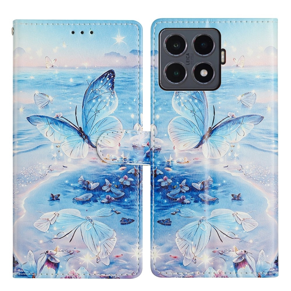 Secure knižkové púzdro na Xiaomi 15T Pro - modrí motýle