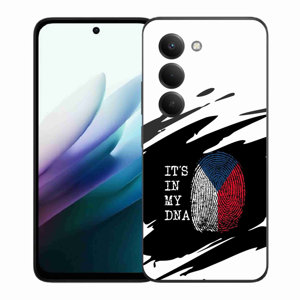 Gélový kryt mmCase na Xiaomi Redmi 15 4G/5G (171mm) - vlajka odtlačok prsta čiernobiele pozadie