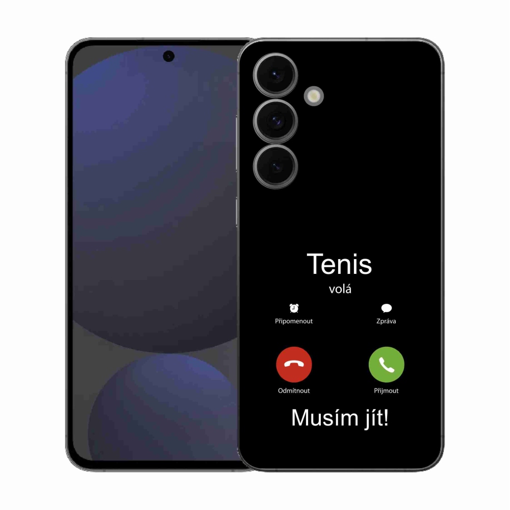 Gélový kryt mmCase na Samsung Galaxy S25 FE - tenis volá čierne pozadie