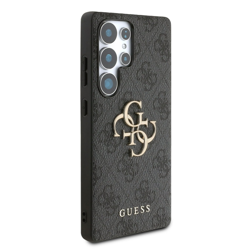 Guess PU 4G Metal Logo Zadný Kryt pre Samsung Galaxy S25 Ultra Grey