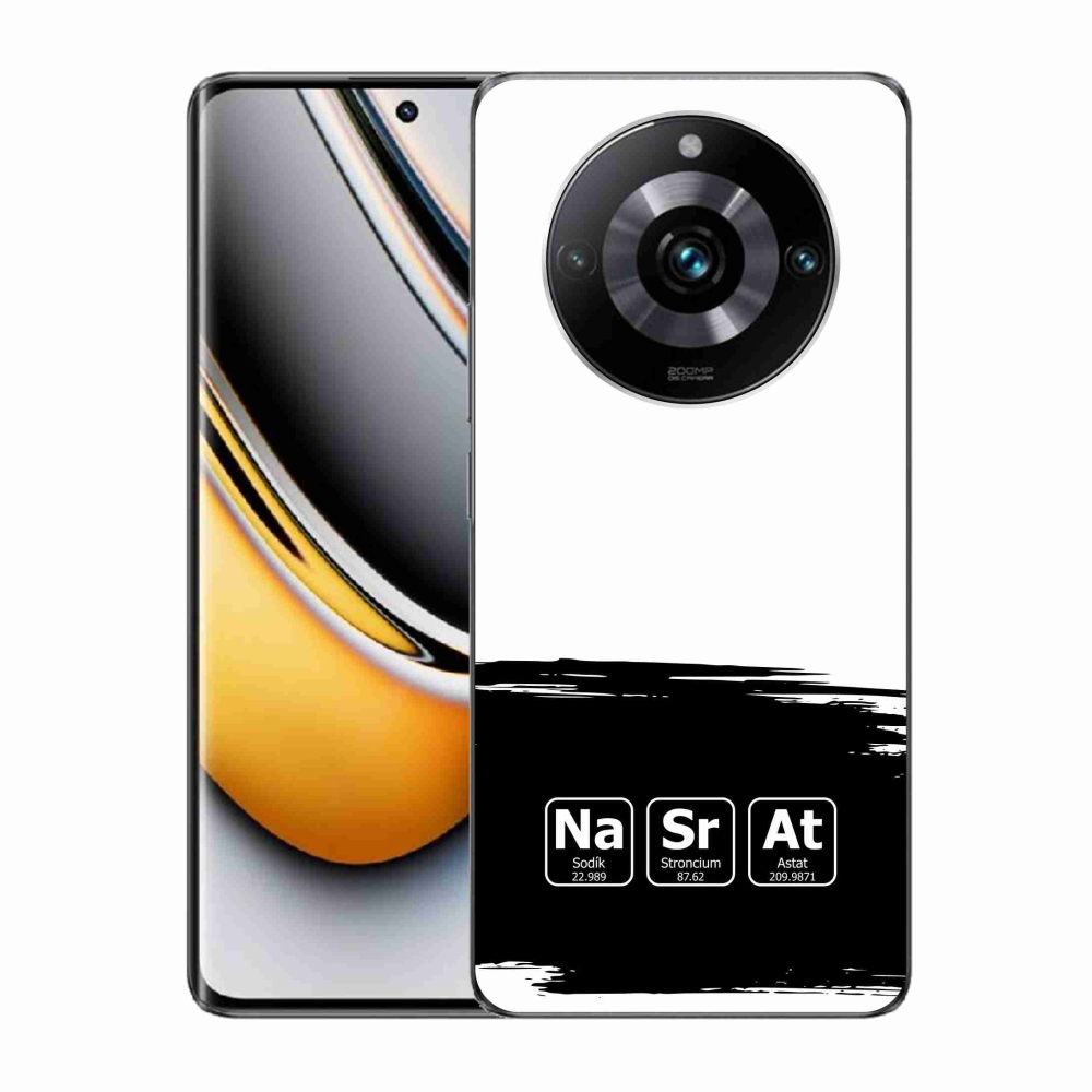 Gélový kryt mmCase na Realme 11 Pro/11 Pro+ - chemické prvky čiernobiele pozadie