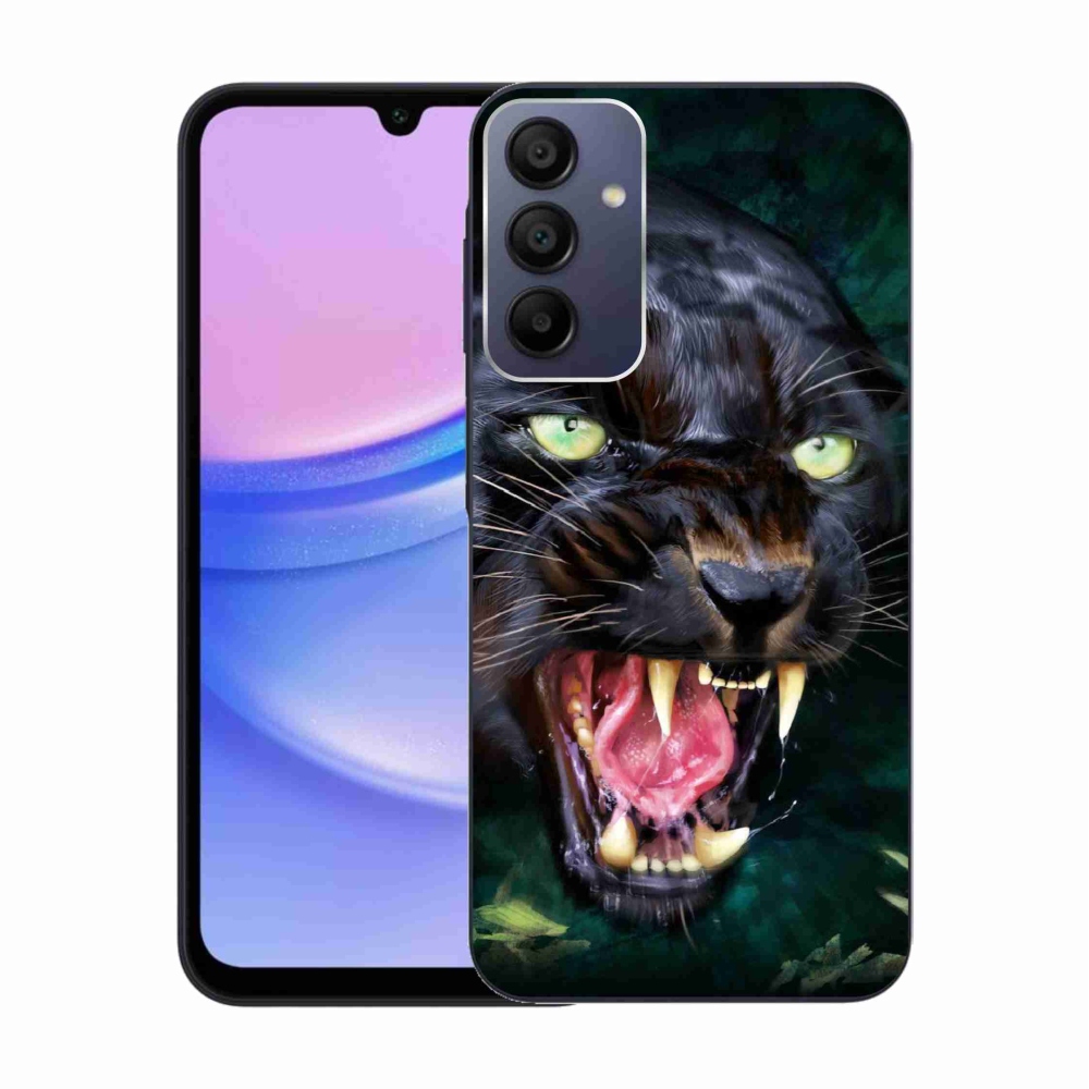 Gélový kryt mmCase na Samsung Galaxy A15 4G/5G - rozzúrený čierny panter