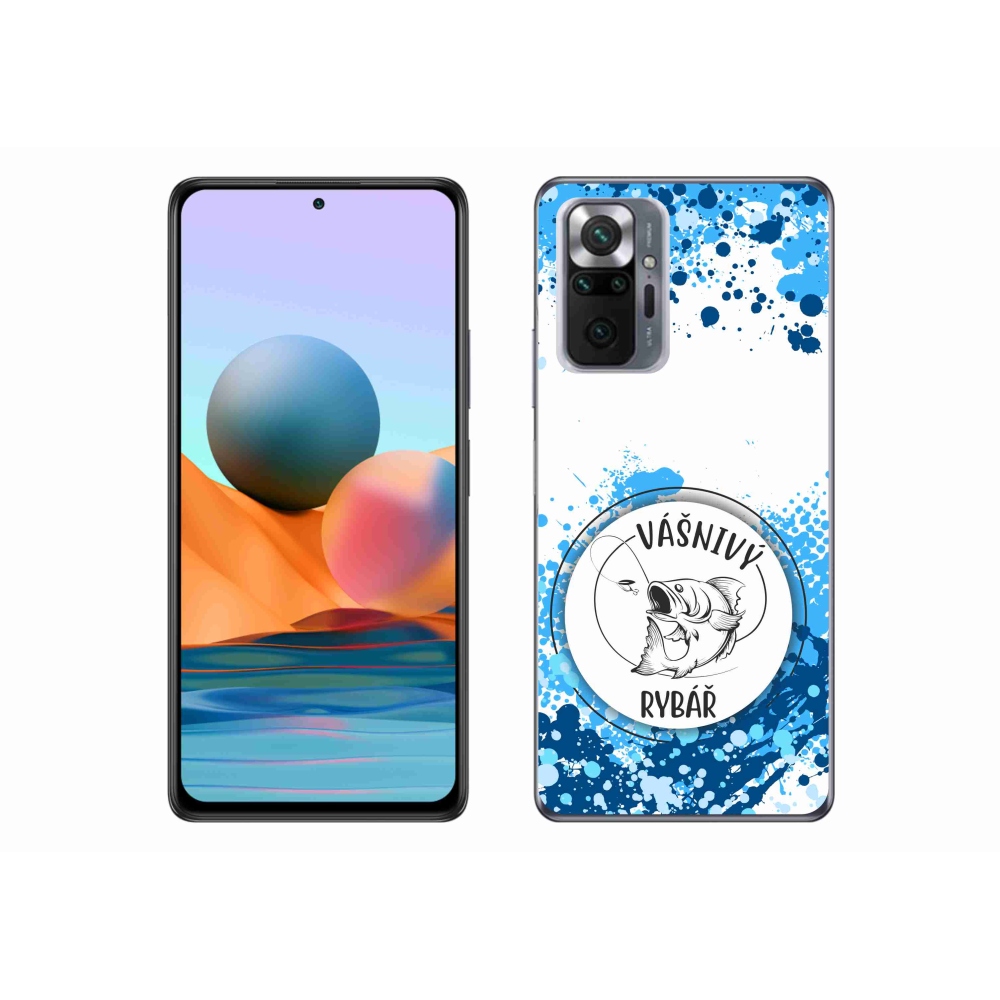 Gélový kryt mmCase na Xiaomi Redmi Note 10 Pro - vášnivý rybár biele pozadie