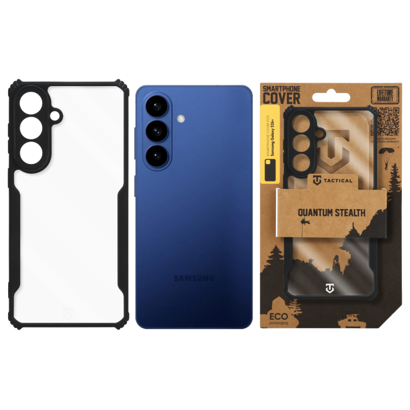 Taktický kryt Quantum Stealth pre Samsung Galaxy S26+ Clear/Black
