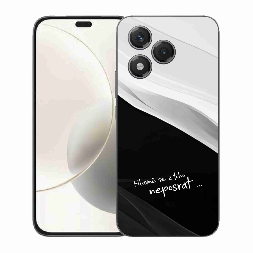 Gélový kryt mmCase na Honor 400 Lite - vtipný text 13 čiernobiele pozadie