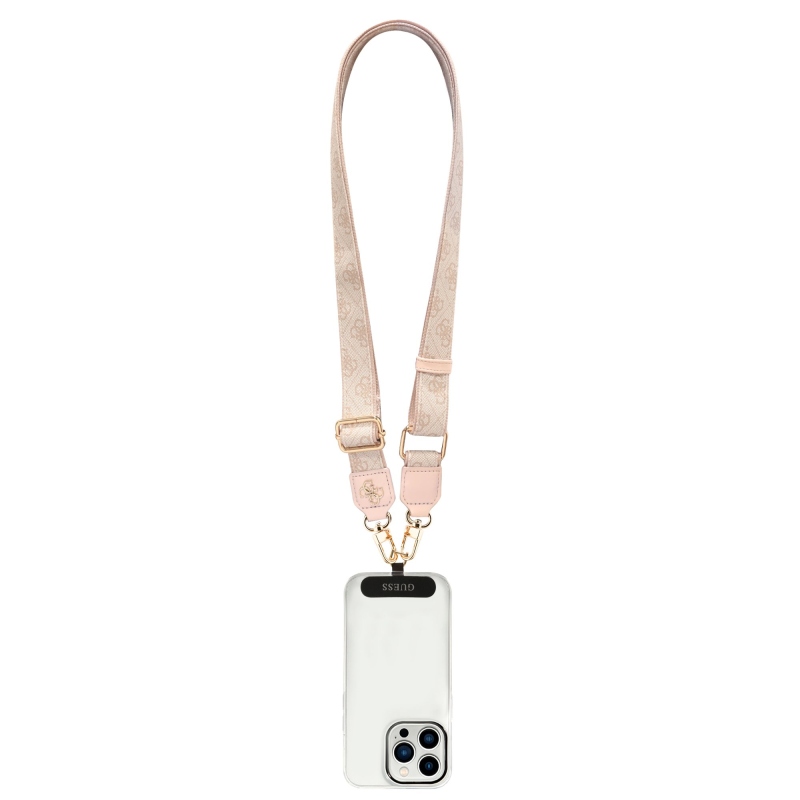 Guess Crossbody Popruh PU 4G Kovové logo Pink