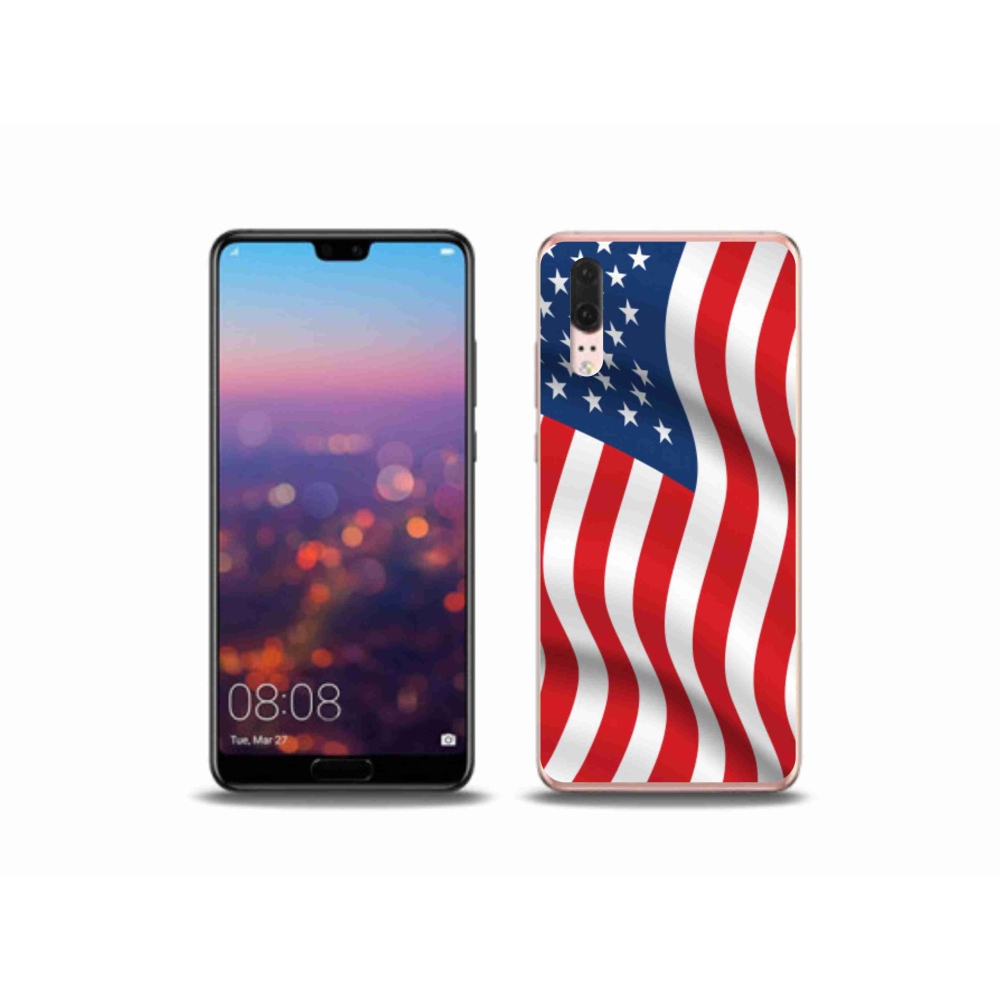 Gélový kryt mmCase na mobil Huawei P20 - USA vlajka