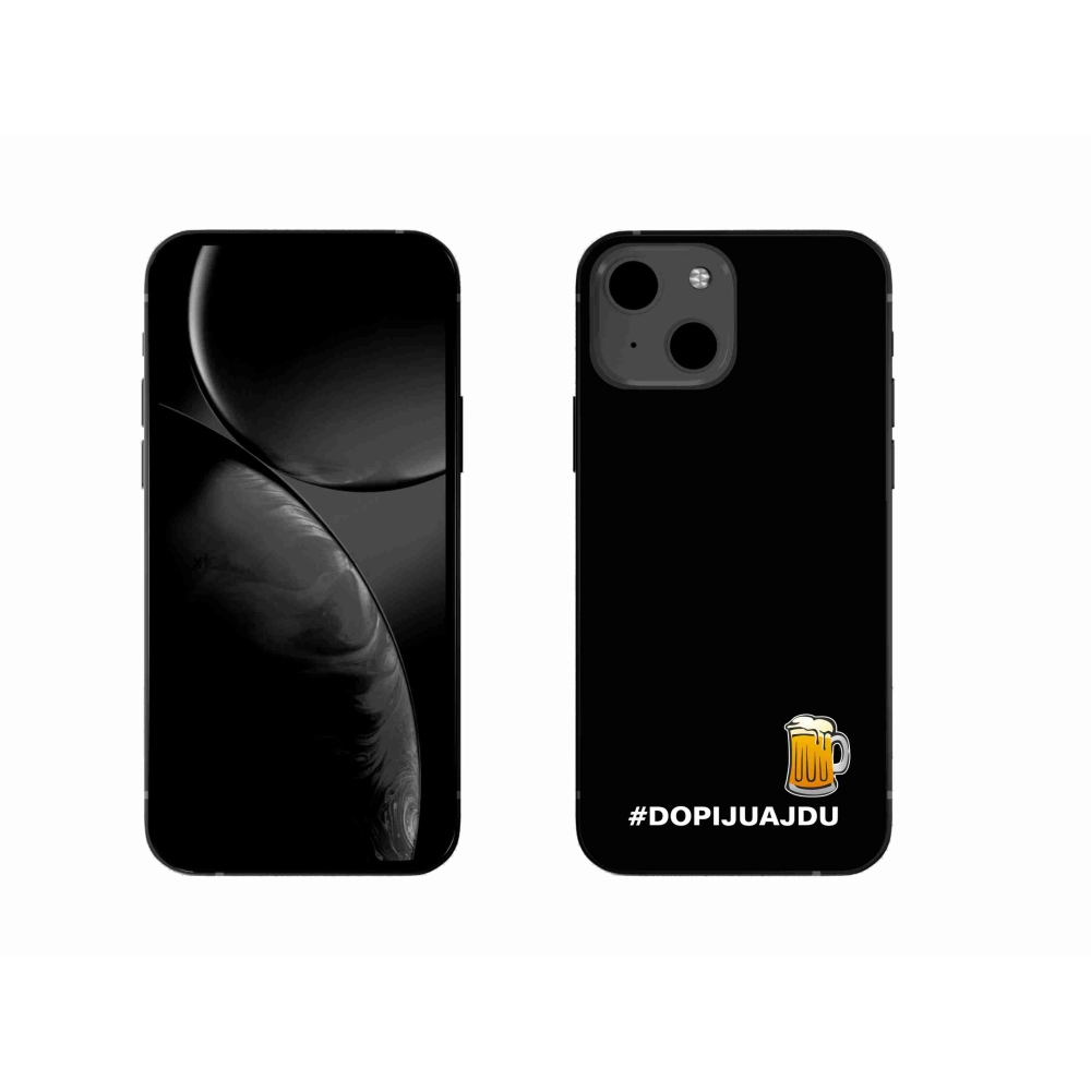 Gélový kryt mmCase na iPhone 13 6.1 - pivný motív 1 čierne pozadie