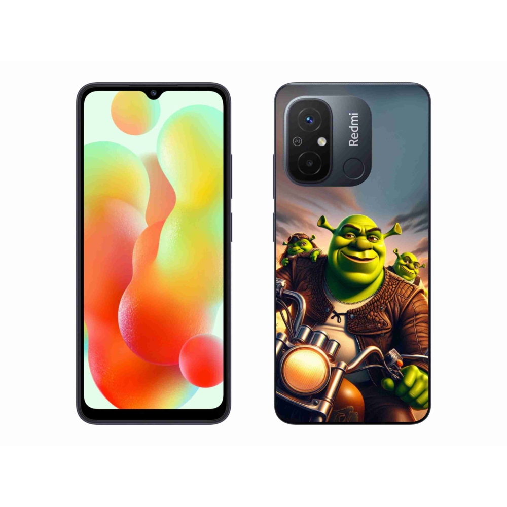 Gélový kryt mmCase na Xiaomi Redmi 12C - shrek na motorke